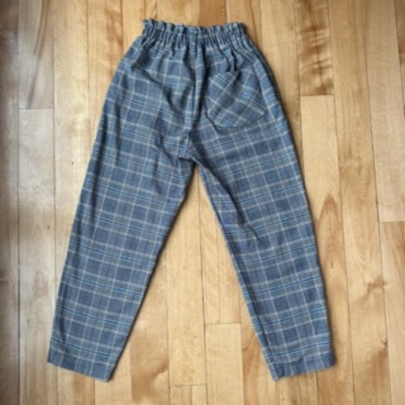ZARA kids Grey Plaid High-Waisted Elastic Pants size 11-12 - Picture 3 of 3